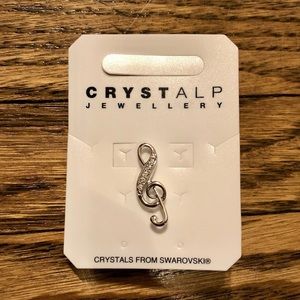 ✨3/$30✨ NEW CRYSTALP Treble Clef Pin w Swarovski Crystals​